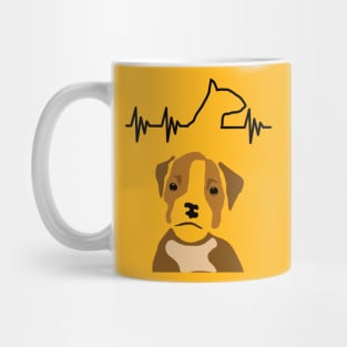 Bull terrier with heartbeat Mug